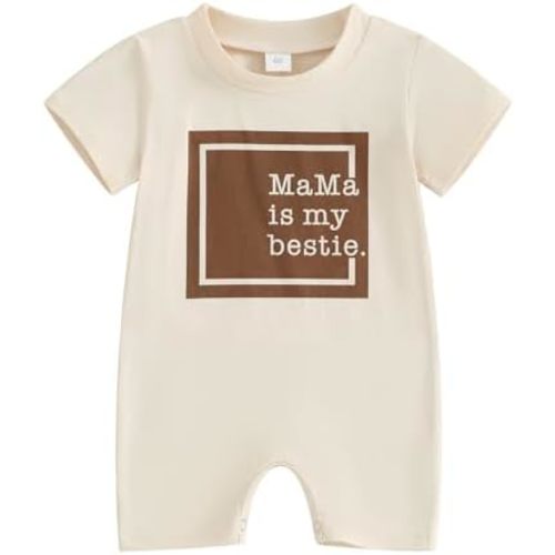 Aunties Bestie Baby Clothes Gender Neutral Baby Boy Girl RomperJumpsuit Infant Summer Letter Print Short Jumpsuit