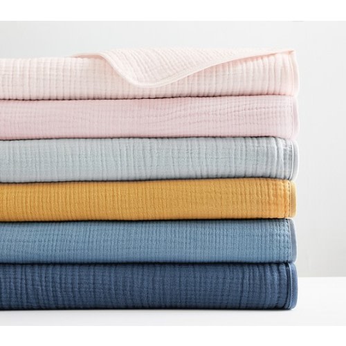 Organic Muslin Baby Blanket, Dark Blue