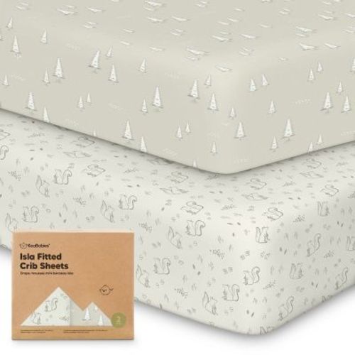 Keababies 2pk Isla Fitted Crib Sheets For Boys, Girls, Baby Crib Sheet, Fits Standard Nursery Crib Mattresses (herb)