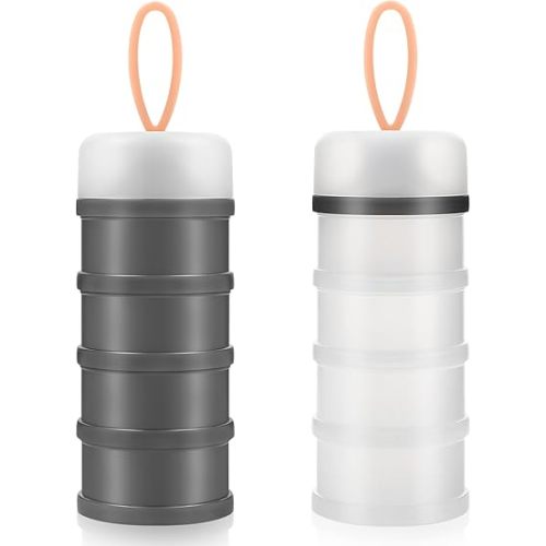 Accmor 2 Pack Baby Formula Dispenser On The Go, Stackable Formula Dispenser Formula Container to Go, Non-Spill Portable Milk Powder Kids Snack Storage Container, BPA Free