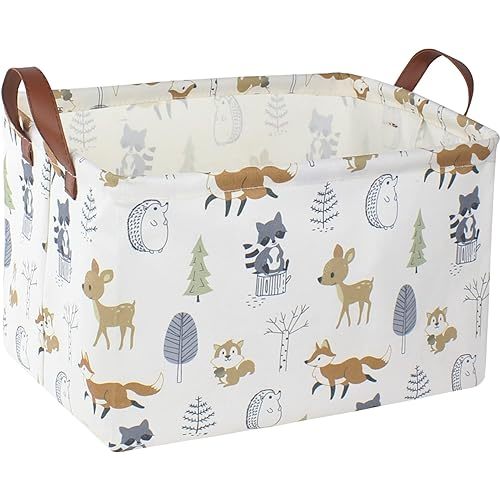 Rectangular Baby Storage Basket,Collapsible Kids Toys Bin,Books Shelf Basket,Gift Basket.Pet Basket(Animal)