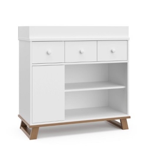 Storkcraft Modern 2 Drawer Dresser With Removable Changing Table Topper