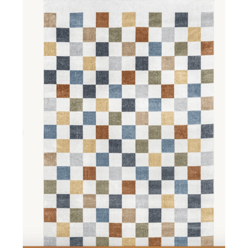 Carina Colorful Checkered Washable Rug | Multicolor – Rugs USA