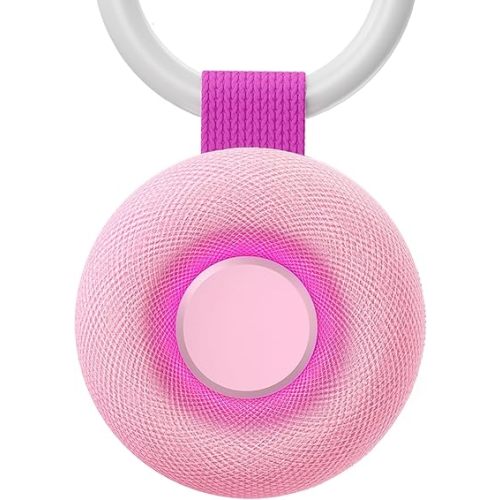 Portable Sound Machine - White Noise Sound Machine for Baby, Travel Donut Sound Machine for Sleep, 15 Soothing Sounds & 7 Colors Night Light, Breathing, Baby Shusher, Registry Gift, Pink