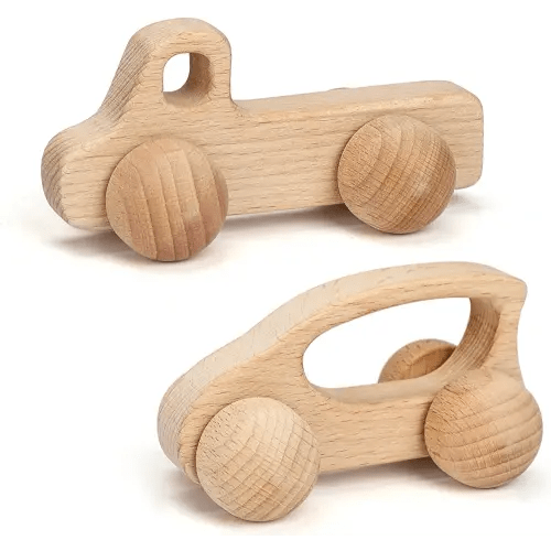TOY Life Wooden Toys Cars, Montessori Toys for Babies 0-6-12 Months, Rattle Toy Cars for Toddlers 1-3, Christmas Wooden Baby Toys Gift 1 Year Old, Baby Boy Nursery Decor, 1 Year Old Boy Birthday Gift