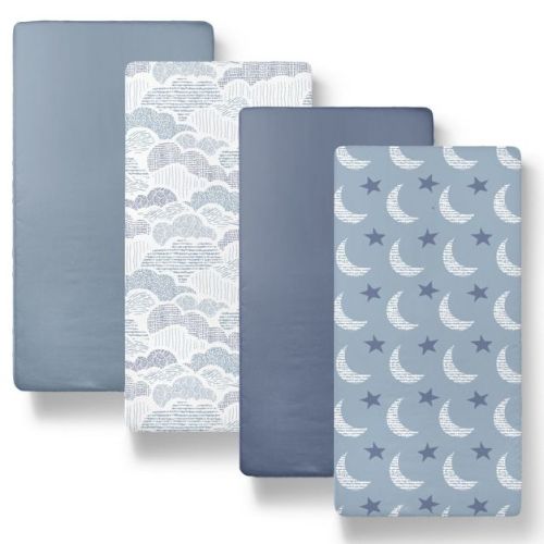 The Peanutshell Soft Cloud 4-Pack Fitted Bassinet Sheets