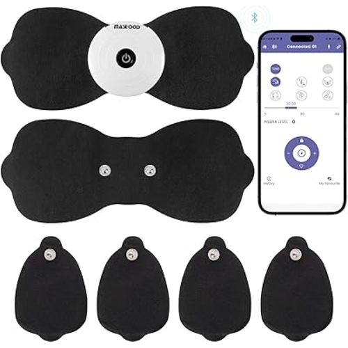 Wireless TENS Unit Muscle Stimulator, Pain Relief Massager - APP Controlled Bluetooth EMS Muscle Stimulator Machine, for Back, Sciatica, Shoulder Pain Relief
