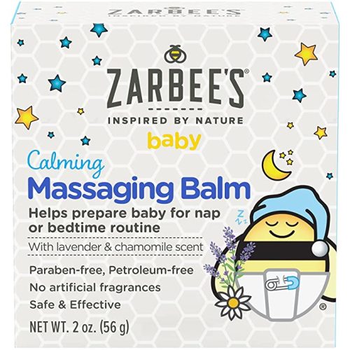 Zarbee's Baby Massage Balm; Calming and Soothing Sleep with Shea Butter; Lavender and Chamomile; 2 oz Jar