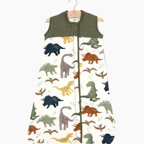 Little Unicorn Cotton Muslin Quilted Sleep Bag - Dino Friends, Medium