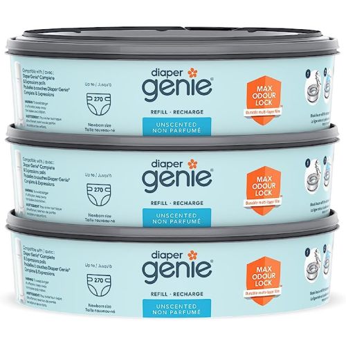 Diaper Genie Lot de 3 recharges pour seau à couches Bleu