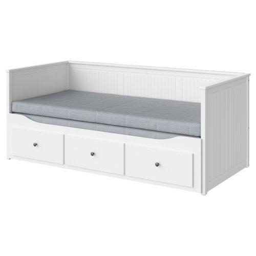 HEMNES Daybed with 3 drawers/2 mattresses - white/Ågotnes firm Twin