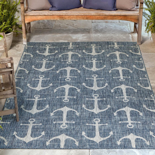 Glidden Blue Indoor/Outdoor Rug