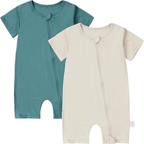 Baby Boys Girls 2 Pack Romper Short Sleeve Summer Jumpsuits