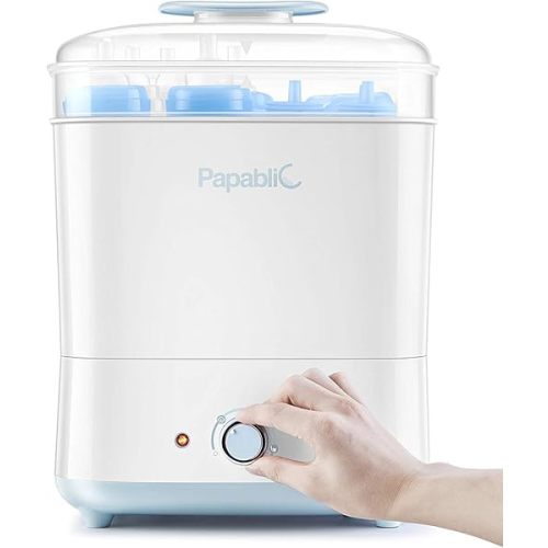 Papablic 5-in-1 Bottle Sterilizer and Dryer Pro, Universal Fit for Baby Bottles, Parts & Other Newborn Essentials, Extra-Large Capacity