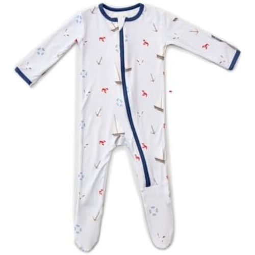 Bamboo Little Soft Baby Footie Pajamas, Baby Clothes, Newborn Sleepers, 95% Viscose and 5% Spandex, 0-24 Months