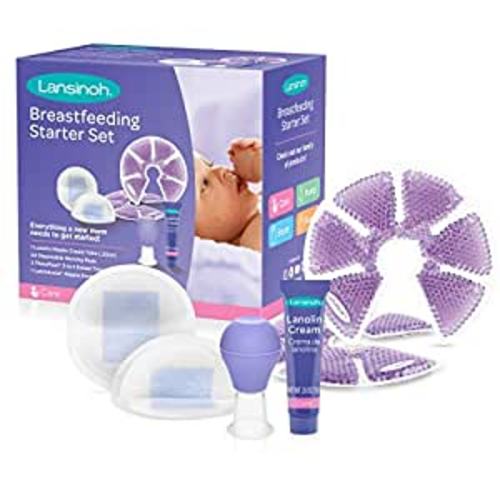 Amazon.com : Lansinoh Breastfeeding Starter Set for Nursing Mothers, Breastfeeding Gift for Baby Showers and New Moms, Contains Nursing Essentials and Breast Therapy : Baby