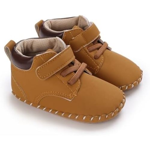 Baby Ankle Boots Infant Bootie Soft Sole Non-Slip Lightweight Warm First Walker Crib Shoes for Newborn Boys Girls