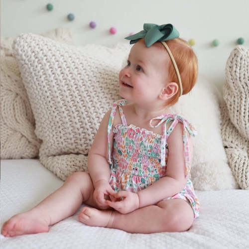 Smocked Twirl Bodysuit | Willow's Whimsy Floral