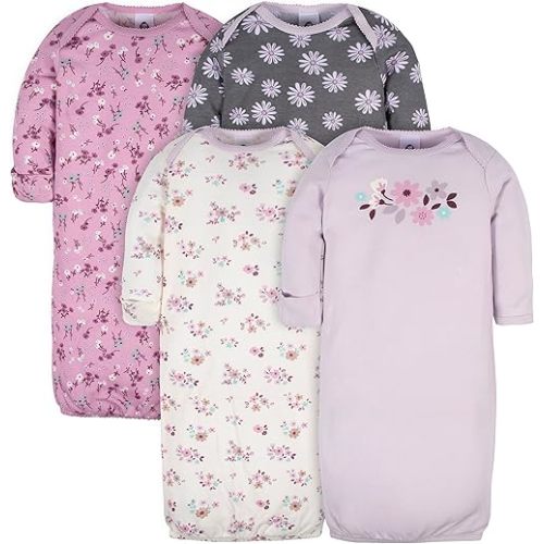 Gerber Baby Boy and Girls 4-Pack Sleeper Gown