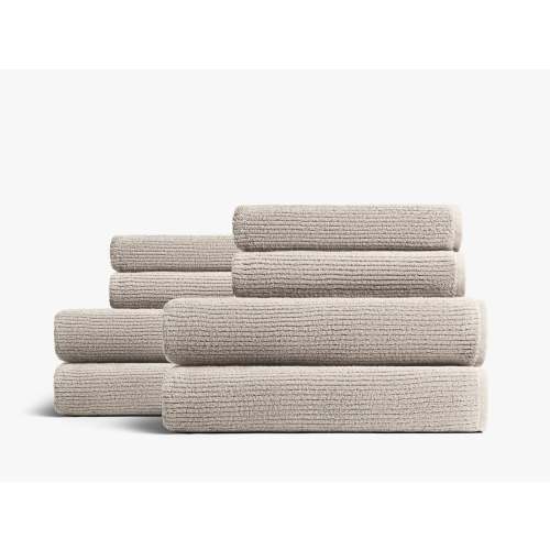 4+4 Soft Rib Bath Bundle - Bone