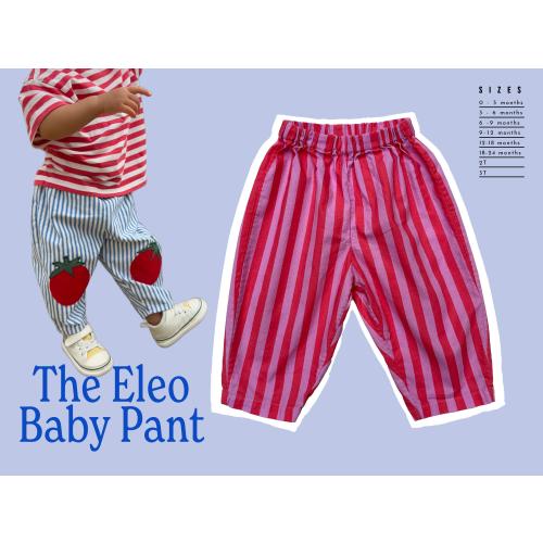 Barrel Leg Pant PDF Pattern for Baby: Easy Beginner Sewing Pattern for Fashion Mom and Toddler,DIY Kid Pants Infant to Preschool