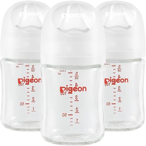 Pigeon - Glass Bottle 5oz (3-Pack) with SS Nipple 0M+