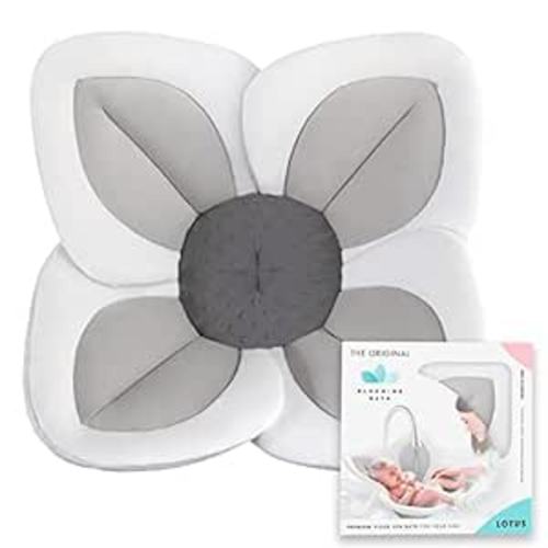 Amazon.com: Blooming Bath Baby Bath Seat - Baby Tubs for Newborn Infants to Toddler 0 to 6 Months and Up - Baby Essentials Must Haves - The Original Washer-Safe Flower Seat (Lotus, Gray/Dark Gray) : Baby