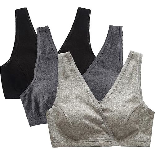 3 Pack Maternity Nursing Sleep Bra Breastfeeding Cotton Bralette