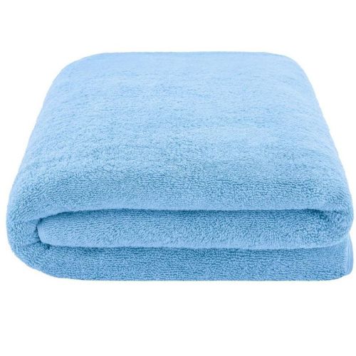 American Soft Linen 100% Cotton Oversized Bath Sheet, 40 in by 80 in Bath Towel Sheet, Sky Blue