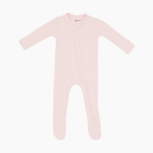 Kyte Baby Ribbed Zipper Footie - Blush, 3-6 M