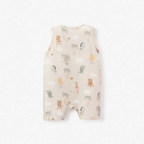 Seaside Safari Organic Muslin Shortall – Elegant Baby