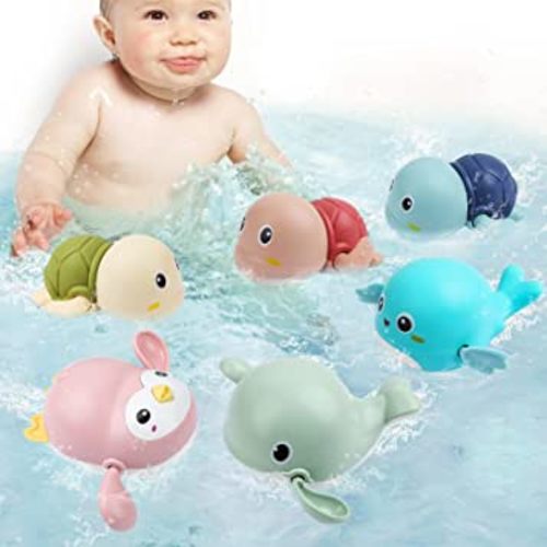 Baby Bath Toys, iselyn 4Packs Mold Free Bath Toys Silicone Bath Toys for Toddlers 1-3 Bath Toys Non-Toxic Dishwasher Safe Bathtub Toys for Infants