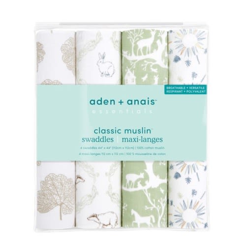 Harmony Cotton Muslin Swaddles 4pk | aden + anais