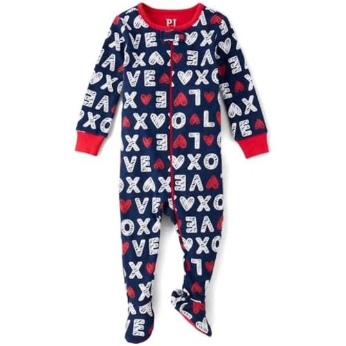 The Children's Place baby-boys And Toddler Long Sleeve 100% Cotton Zip-front One Piece Footed Pajama