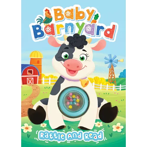 Baby Barnyard - Children's Rattle and Read Interactive Sensory Board Book with Spinning Rattle
