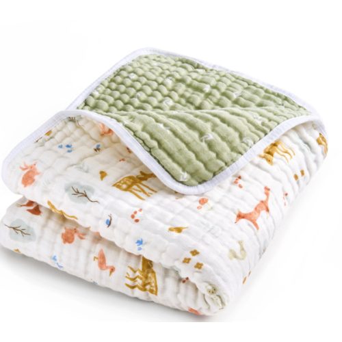 Sage Woodland Cotton Muslin Dream Baby Blanket | aden + anais