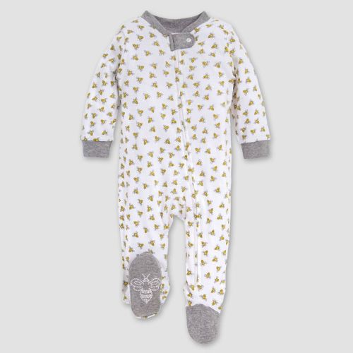 Burt's Bees Baby® Be Honey Bee Striped Sleep 'n Play Footed Pajama - Yellow/white/black