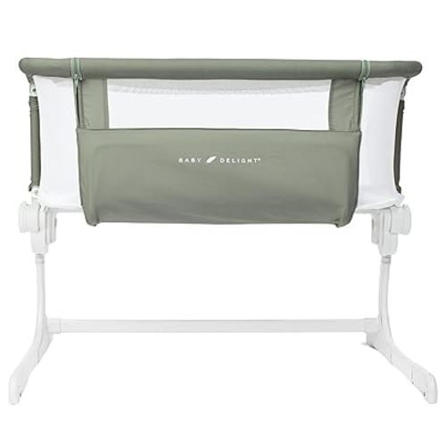 Baby Delight Beside Me Dreamer Bassinet | Bedside Sleeper & Baby Bassinet | 6-Position Height Adjustment | 100% GOTS Certified Organic Cotton Fabric | Organic Sage