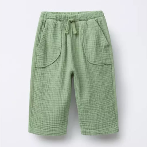 TEXTURED AND PLUSH COMBINATION PANTS - Green | ZARA United States