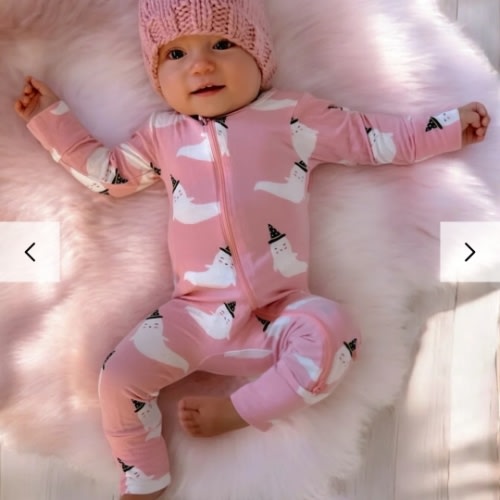 2-Way Convertible Zip Romper, Pink Ghost – SpearmintLOVE