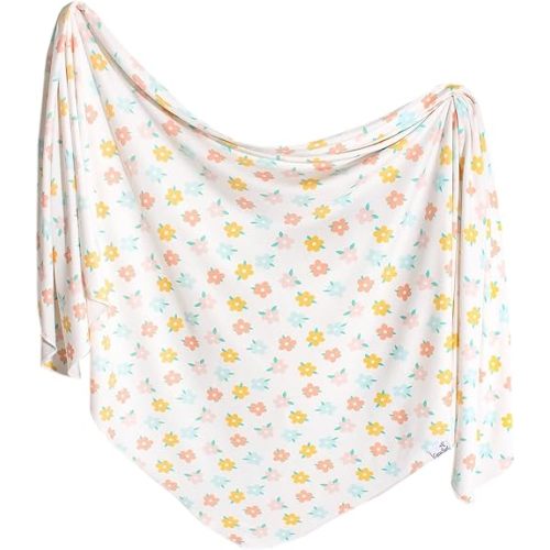Copper Pearl Baby Swaddle Blanket - Premium Knit Baby Blanket, Large Soft Stretchy Receiving Blankets for Baby Boy and Girl, Swaddles for Newborn, Infant, and Toddler (Daisy)