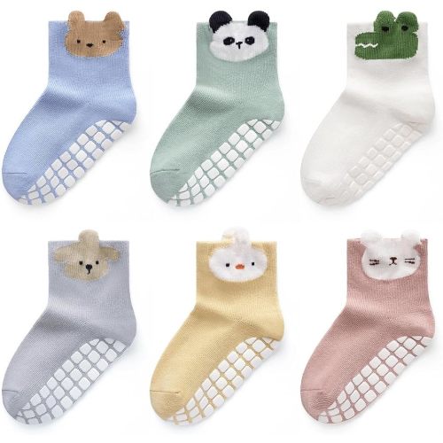 Baby Non Slip Ankle Socks with Grippers for 0 Months-10 Years Old Walking Socks