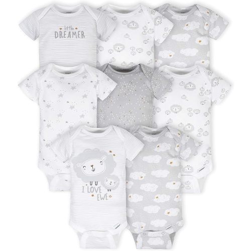 Gerber Unisex-Baby 8-Pack Short Sleeve Onesies Bodysuits