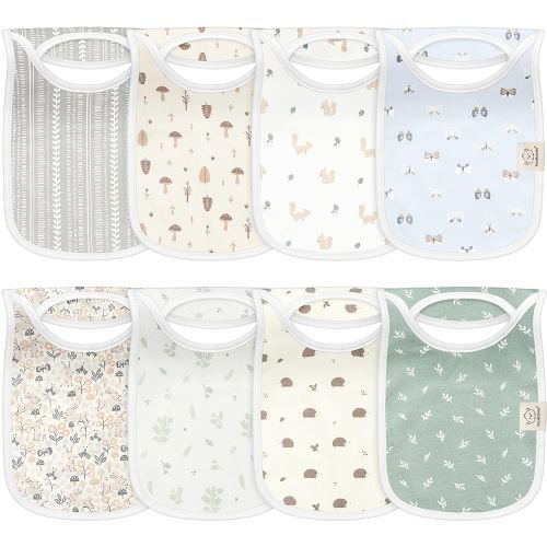 8-Pack Baby Bibs for Boys, Girls - Pullover Bibs for Drooling Teething Baby Girl & Boy Toddler, Newborn, Soft & Absorbent, Cute Colors, Large Torso Coverage Keep Infant Clean & Dry (Prairie)