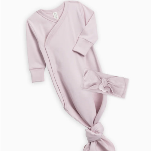 Colored Organics | Organic Kimono Gown and Bow Wrap Set 0-3mo Wisteria