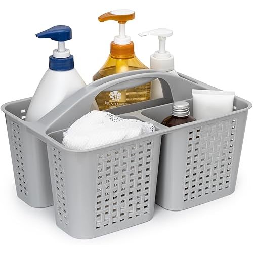 Tiawudi Portable Shower Caddy, Caddy Organizer with Handle, Plastic Shower Basket Hold Soap, Shampoo, Hair Supplies and Beauty Products, Cleaning Supplies Organizer for Home, Dorm, Shelf and Cabinet