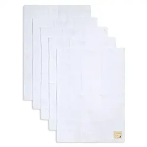 Burt's Bees Baby Burp Cloths, 5-Pack in Cloud White Solid