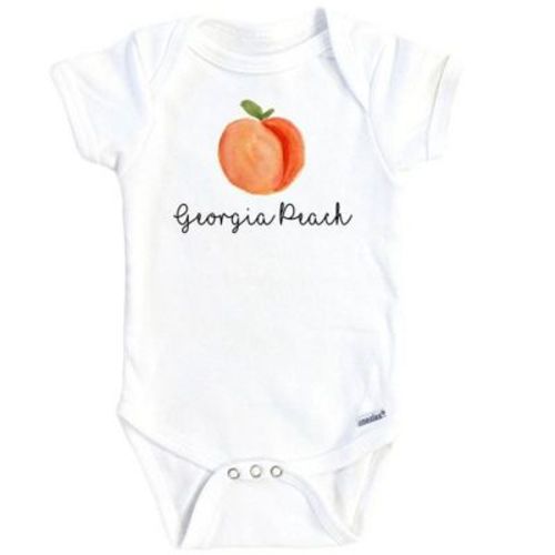 Peach Georgia Onesie® Baby Boy Girl Clothes Infant Bodysuit Funny Cute Newborn Gs1 White Newborn Onesie®