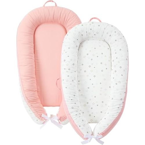 JOLLITO Baby Lounger for Newborn, Breathable Soft Baby for Baby 0-24 Months,Baby Play Mat, Portable Infant Lounger Baby Floor Seat for Home and Travel,Babies Essentials Gifts