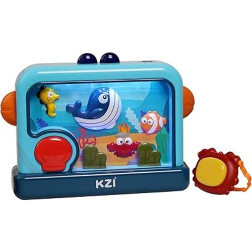 KZI Baby Musical Crib Sea Soother Toy | Baby Sound Machine for Crib & Tabletop Use | Calming Seas Light Show | 2 Level Dimmable Nightlight | Gentle Lullaby Music & Sea Wave Sounds | Newborns Plus